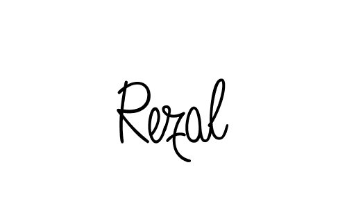 You should practise on your own different ways (Angelique-Rose-font-FFP) to write your name (Rezal) in signature. don't let someone else do it for you. Rezal signature style 5 images and pictures png