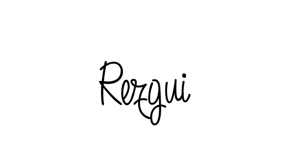 Design your own signature with our free online signature maker. With this signature software, you can create a handwritten (Angelique-Rose-font-FFP) signature for name Rezgui. Rezgui signature style 5 images and pictures png