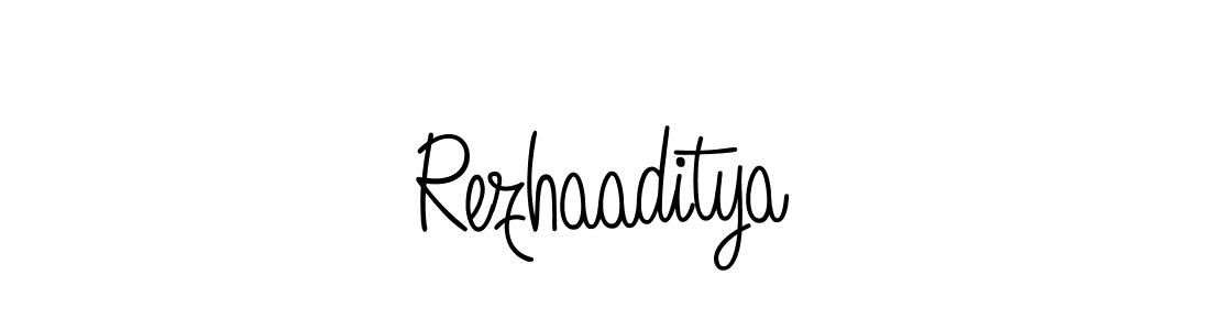 You should practise on your own different ways (Angelique-Rose-font-FFP) to write your name (Rezhaaditya) in signature. don't let someone else do it for you. Rezhaaditya signature style 5 images and pictures png