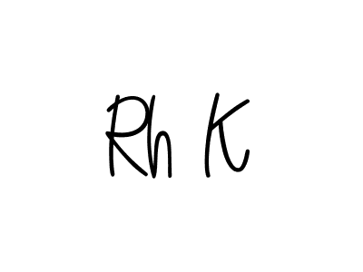 Rh K stylish signature style. Best Handwritten Sign (Angelique-Rose-font-FFP) for my name. Handwritten Signature Collection Ideas for my name Rh K. Rh K signature style 5 images and pictures png