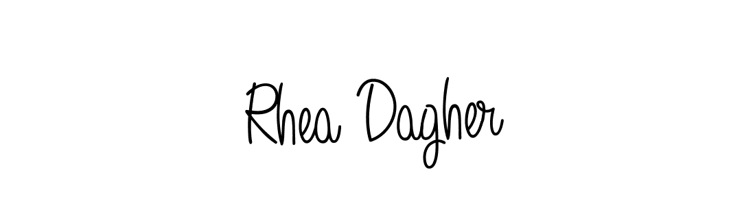 How to make Rhea Dagher name signature. Use Angelique-Rose-font-FFP style for creating short signs online. This is the latest handwritten sign. Rhea Dagher signature style 5 images and pictures png