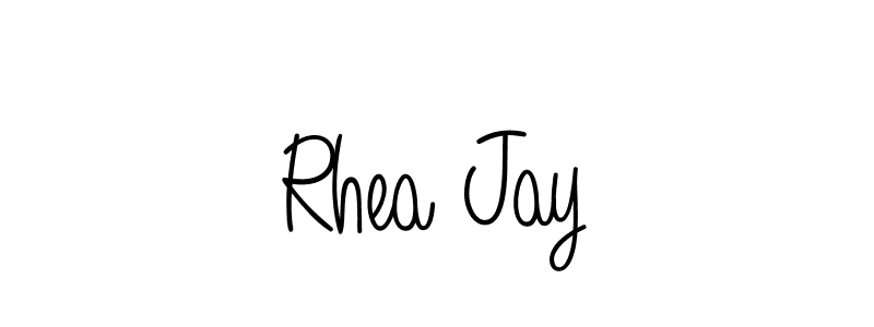You should practise on your own different ways (Angelique-Rose-font-FFP) to write your name (Rhea Jay) in signature. don't let someone else do it for you. Rhea Jay signature style 5 images and pictures png