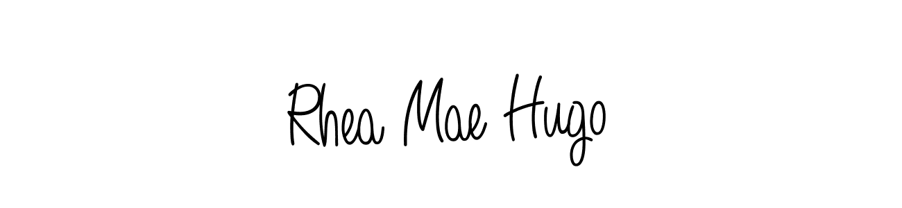 Create a beautiful signature design for name Rhea Mae Hugo. With this signature (Angelique-Rose-font-FFP) fonts, you can make a handwritten signature for free. Rhea Mae Hugo signature style 5 images and pictures png
