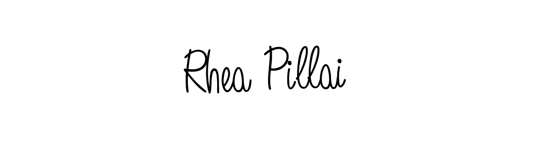 You should practise on your own different ways (Angelique-Rose-font-FFP) to write your name (Rhea Pillai) in signature. don't let someone else do it for you. Rhea Pillai signature style 5 images and pictures png