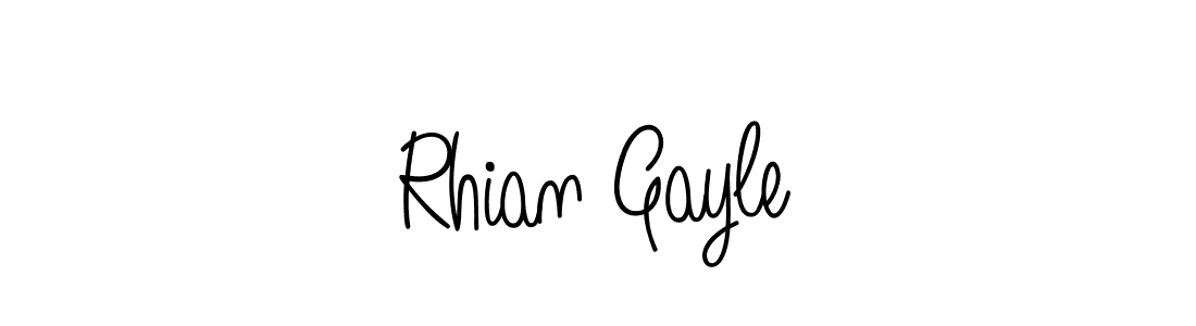 Use a signature maker to create a handwritten signature online. With this signature software, you can design (Angelique-Rose-font-FFP) your own signature for name Rhian Gayle. Rhian Gayle signature style 5 images and pictures png