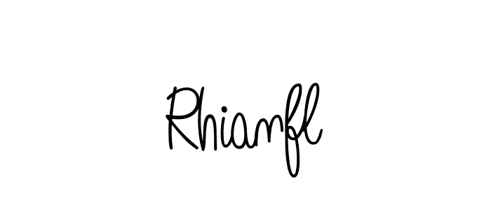 How to make Rhianfl name signature. Use Angelique-Rose-font-FFP style for creating short signs online. This is the latest handwritten sign. Rhianfl signature style 5 images and pictures png