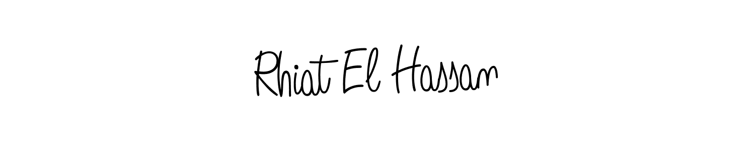 How to make Rhiat El Hassan name signature. Use Angelique-Rose-font-FFP style for creating short signs online. This is the latest handwritten sign. Rhiat El Hassan signature style 5 images and pictures png