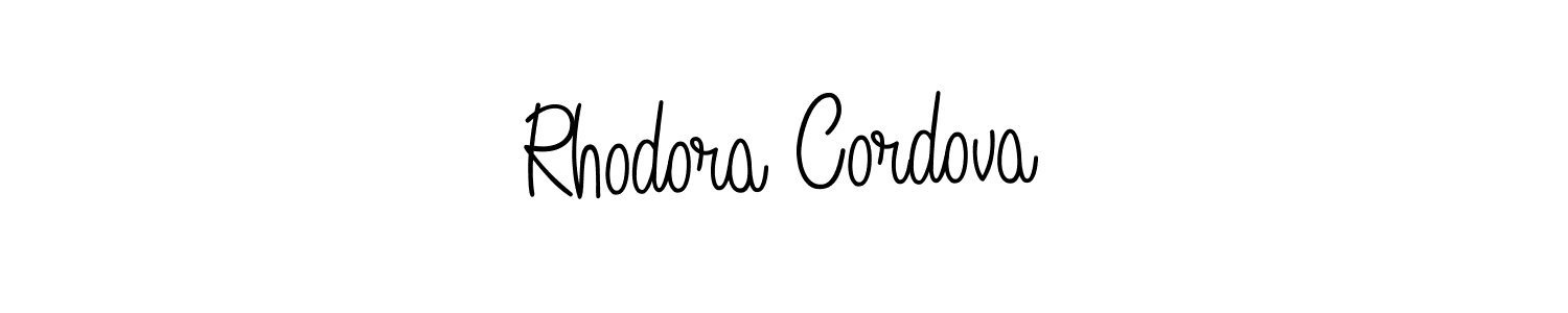 Use a signature maker to create a handwritten signature online. With this signature software, you can design (Angelique-Rose-font-FFP) your own signature for name Rhodora Cordova. Rhodora Cordova signature style 5 images and pictures png