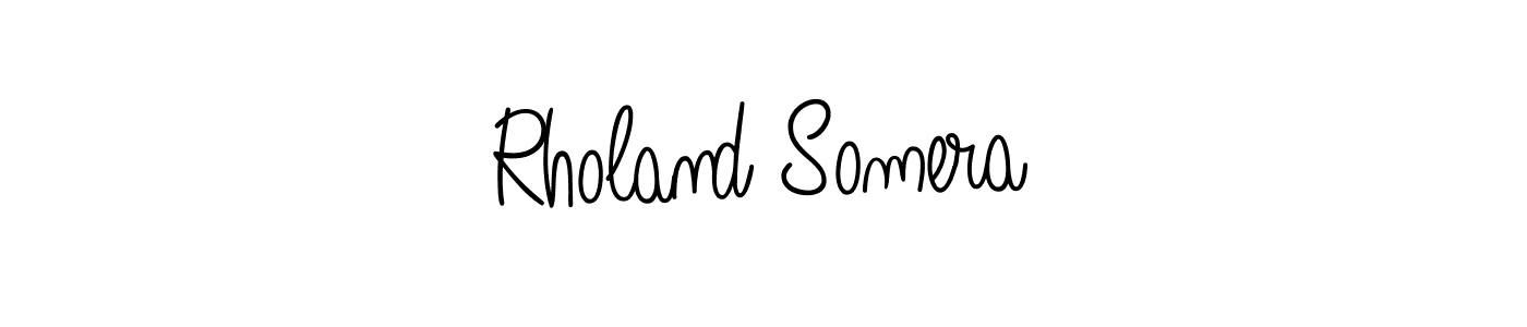 The best way (Angelique-Rose-font-FFP) to make a short signature is to pick only two or three words in your name. The name Rholand Somera include a total of six letters. For converting this name. Rholand Somera signature style 5 images and pictures png