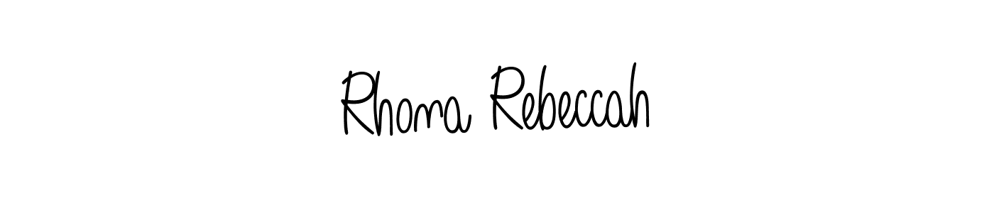 Make a beautiful signature design for name Rhona Rebeccah. With this signature (Angelique-Rose-font-FFP) style, you can create a handwritten signature for free. Rhona Rebeccah signature style 5 images and pictures png