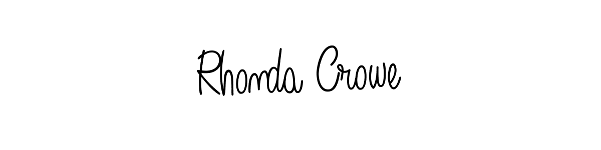 Make a beautiful signature design for name Rhonda Crowe. With this signature (Angelique-Rose-font-FFP) style, you can create a handwritten signature for free. Rhonda Crowe signature style 5 images and pictures png