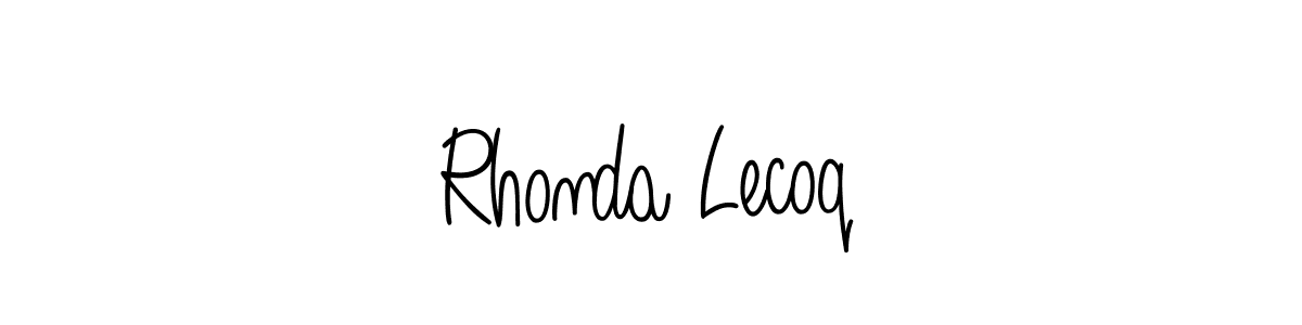 How to make Rhonda Lecoq name signature. Use Angelique-Rose-font-FFP style for creating short signs online. This is the latest handwritten sign. Rhonda Lecoq signature style 5 images and pictures png