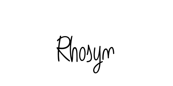 You should practise on your own different ways (Angelique-Rose-font-FFP) to write your name (Rhosyn) in signature. don't let someone else do it for you. Rhosyn signature style 5 images and pictures png