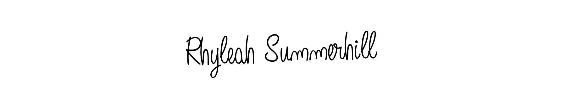 Rhyleah Summerhill stylish signature style. Best Handwritten Sign (Angelique-Rose-font-FFP) for my name. Handwritten Signature Collection Ideas for my name Rhyleah Summerhill. Rhyleah Summerhill signature style 5 images and pictures png