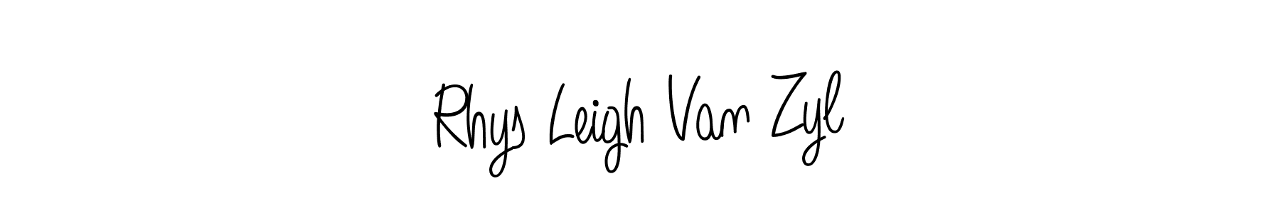 How to make Rhys Leigh Van Zyl name signature. Use Angelique-Rose-font-FFP style for creating short signs online. This is the latest handwritten sign. Rhys Leigh Van Zyl signature style 5 images and pictures png