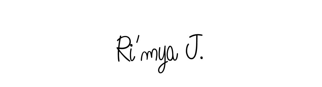 Use a signature maker to create a handwritten signature online. With this signature software, you can design (Angelique-Rose-font-FFP) your own signature for name Ri’mya J.. Ri’mya J. signature style 5 images and pictures png