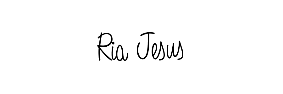 You should practise on your own different ways (Angelique-Rose-font-FFP) to write your name (Ria Jesus) in signature. don't let someone else do it for you. Ria Jesus signature style 5 images and pictures png