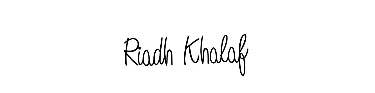 You should practise on your own different ways (Angelique-Rose-font-FFP) to write your name (Riadh Khalaf) in signature. don't let someone else do it for you. Riadh Khalaf signature style 5 images and pictures png