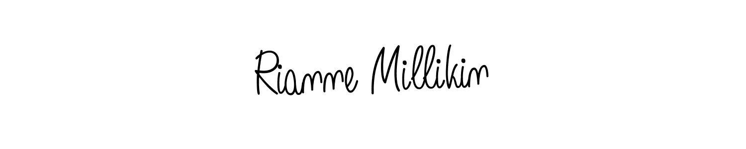 The best way (Angelique-Rose-font-FFP) to make a short signature is to pick only two or three words in your name. The name Rianne Millikin include a total of six letters. For converting this name. Rianne Millikin signature style 5 images and pictures png