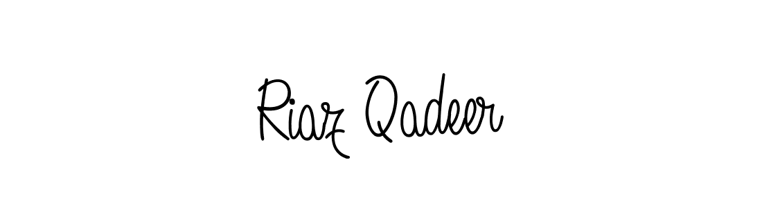You should practise on your own different ways (Angelique-Rose-font-FFP) to write your name (Riaz Qadeer) in signature. don't let someone else do it for you. Riaz Qadeer signature style 5 images and pictures png