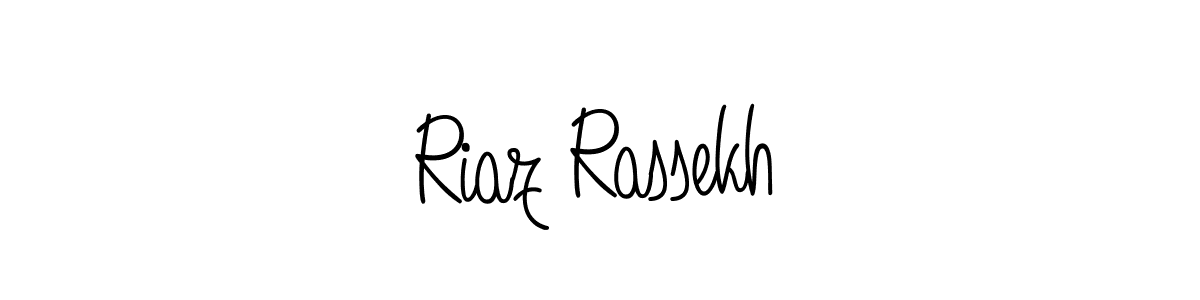 Design your own signature with our free online signature maker. With this signature software, you can create a handwritten (Angelique-Rose-font-FFP) signature for name Riaz Rassekh. Riaz Rassekh signature style 5 images and pictures png