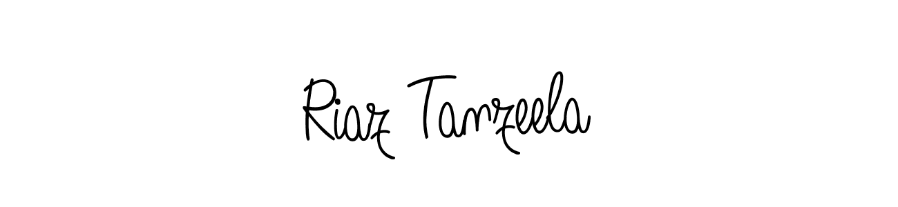 Use a signature maker to create a handwritten signature online. With this signature software, you can design (Angelique-Rose-font-FFP) your own signature for name Riaz Tanzeela. Riaz Tanzeela signature style 5 images and pictures png