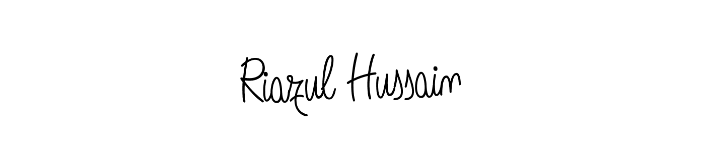 Make a beautiful signature design for name Riazul Hussain. With this signature (Angelique-Rose-font-FFP) style, you can create a handwritten signature for free. Riazul Hussain signature style 5 images and pictures png