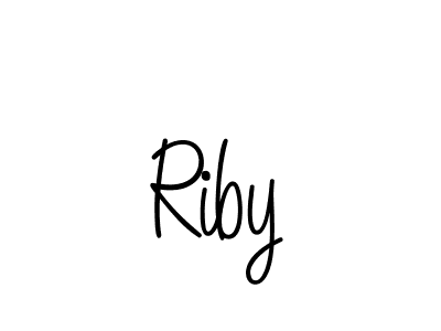 The best way (Angelique-Rose-font-FFP) to make a short signature is to pick only two or three words in your name. The name Riby include a total of six letters. For converting this name. Riby signature style 5 images and pictures png