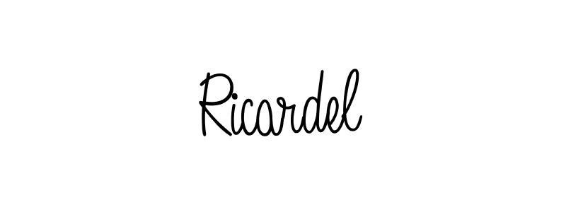 You should practise on your own different ways (Angelique-Rose-font-FFP) to write your name (Ricardel) in signature. don't let someone else do it for you. Ricardel signature style 5 images and pictures png