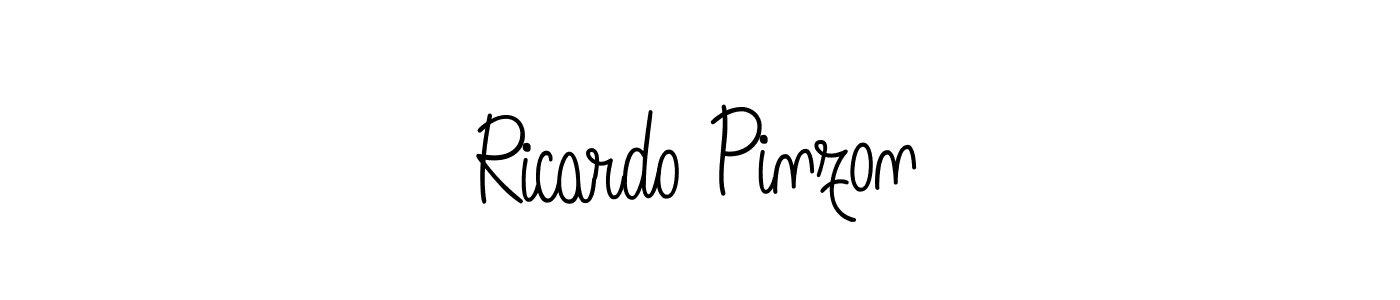 Use a signature maker to create a handwritten signature online. With this signature software, you can design (Angelique-Rose-font-FFP) your own signature for name Ricardo Pinzon. Ricardo Pinzon signature style 5 images and pictures png