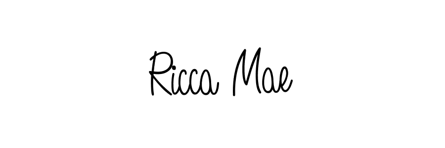 Make a beautiful signature design for name Ricca Mae. With this signature (Angelique-Rose-font-FFP) style, you can create a handwritten signature for free. Ricca Mae signature style 5 images and pictures png