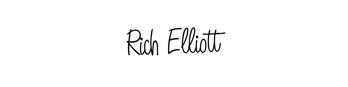 Use a signature maker to create a handwritten signature online. With this signature software, you can design (Angelique-Rose-font-FFP) your own signature for name Rich Elliott. Rich Elliott signature style 5 images and pictures png