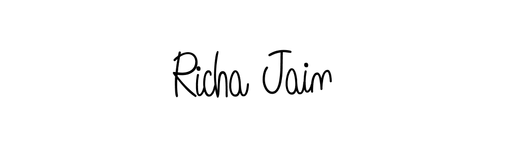 The best way (Angelique-Rose-font-FFP) to make a short signature is to pick only two or three words in your name. The name Richa Jain include a total of six letters. For converting this name. Richa Jain signature style 5 images and pictures png