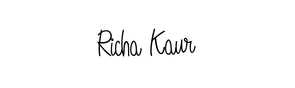 The best way (Angelique-Rose-font-FFP) to make a short signature is to pick only two or three words in your name. The name Richa Kaur include a total of six letters. For converting this name. Richa Kaur signature style 5 images and pictures png