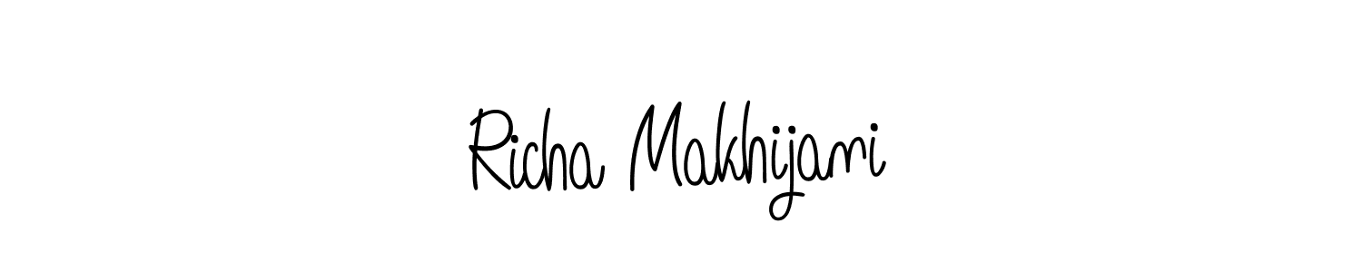Create a beautiful signature design for name Richa Makhijani. With this signature (Angelique-Rose-font-FFP) fonts, you can make a handwritten signature for free. Richa Makhijani signature style 5 images and pictures png