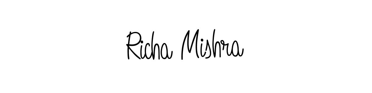 Use a signature maker to create a handwritten signature online. With this signature software, you can design (Angelique-Rose-font-FFP) your own signature for name Richa Mishra. Richa Mishra signature style 5 images and pictures png