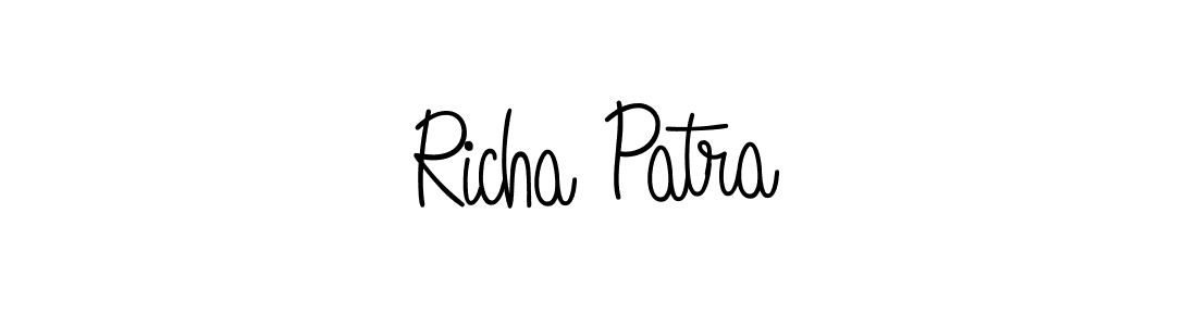 if you are searching for the best signature style for your name Richa Patra. so please give up your signature search. here we have designed multiple signature styles  using Angelique-Rose-font-FFP. Richa Patra signature style 5 images and pictures png