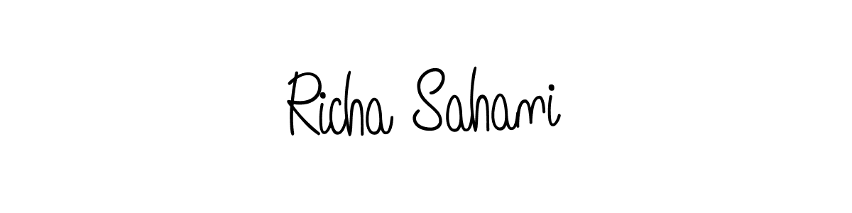 Also we have Richa Sahani name is the best signature style. Create professional handwritten signature collection using Angelique-Rose-font-FFP autograph style. Richa Sahani signature style 5 images and pictures png