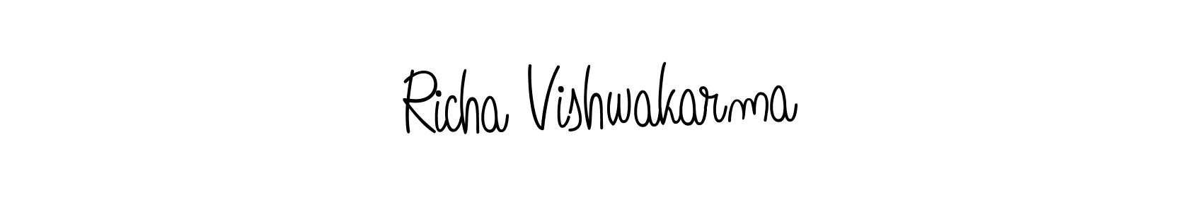 Use a signature maker to create a handwritten signature online. With this signature software, you can design (Angelique-Rose-font-FFP) your own signature for name Richa Vishwakarma. Richa Vishwakarma signature style 5 images and pictures png