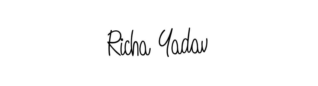 The best way (Angelique-Rose-font-FFP) to make a short signature is to pick only two or three words in your name. The name Richa Yadav include a total of six letters. For converting this name. Richa Yadav signature style 5 images and pictures png
