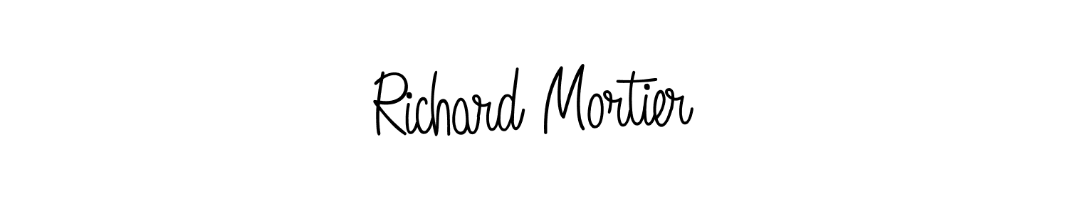 You should practise on your own different ways (Angelique-Rose-font-FFP) to write your name (Richard Mortier) in signature. don't let someone else do it for you. Richard Mortier signature style 5 images and pictures png