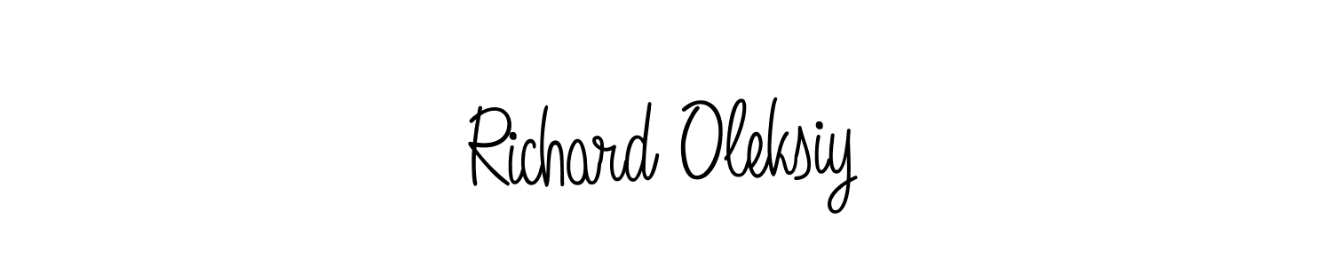 You should practise on your own different ways (Angelique-Rose-font-FFP) to write your name (Richard Oleksiy) in signature. don't let someone else do it for you. Richard Oleksiy signature style 5 images and pictures png