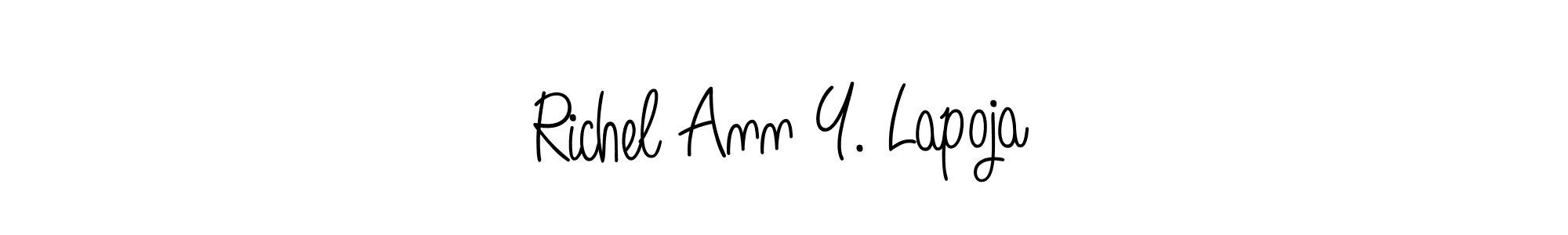 You can use this online signature creator to create a handwritten signature for the name Richel Ann Y. Lapoja. This is the best online autograph maker. Richel Ann Y. Lapoja signature style 5 images and pictures png