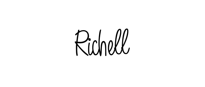 The best way (Angelique-Rose-font-FFP) to make a short signature is to pick only two or three words in your name. The name Richell include a total of six letters. For converting this name. Richell signature style 5 images and pictures png