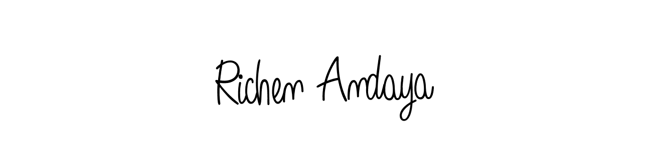 This is the best signature style for the Richen Andaya name. Also you like these signature font (Angelique-Rose-font-FFP). Mix name signature. Richen Andaya signature style 5 images and pictures png