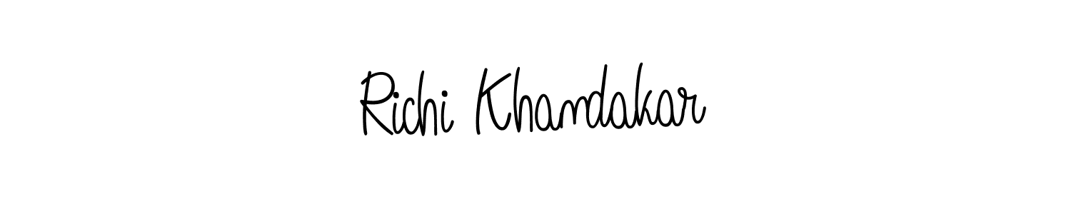 You should practise on your own different ways (Angelique-Rose-font-FFP) to write your name (Richi Khandakar) in signature. don't let someone else do it for you. Richi Khandakar signature style 5 images and pictures png