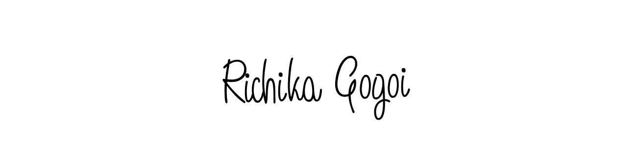Design your own signature with our free online signature maker. With this signature software, you can create a handwritten (Angelique-Rose-font-FFP) signature for name Richika Gogoi. Richika Gogoi signature style 5 images and pictures png