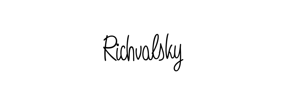 How to make Richvalsky signature? Angelique-Rose-font-FFP is a professional autograph style. Create handwritten signature for Richvalsky name. Richvalsky signature style 5 images and pictures png