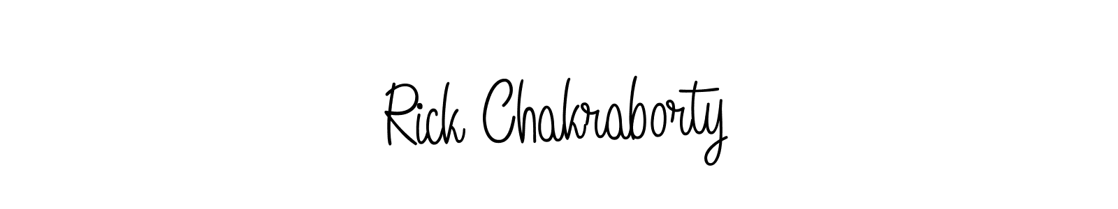 Use a signature maker to create a handwritten signature online. With this signature software, you can design (Angelique-Rose-font-FFP) your own signature for name Rick Chakraborty. Rick Chakraborty signature style 5 images and pictures png