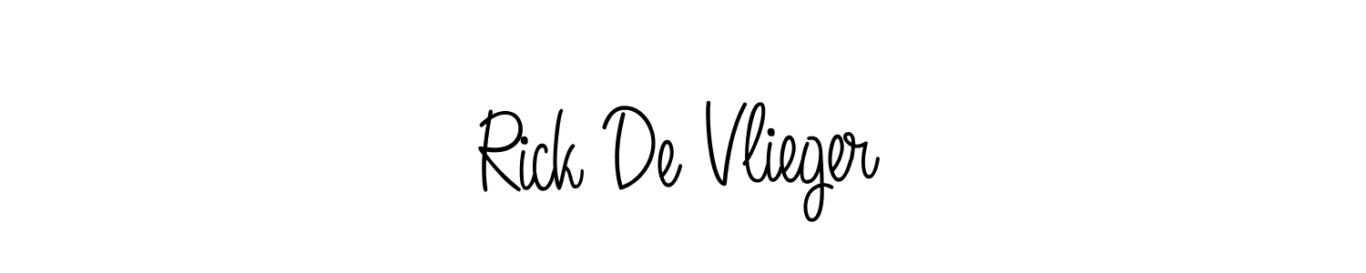 Create a beautiful signature design for name Rick De Vlieger. With this signature (Angelique-Rose-font-FFP) fonts, you can make a handwritten signature for free. Rick De Vlieger signature style 5 images and pictures png